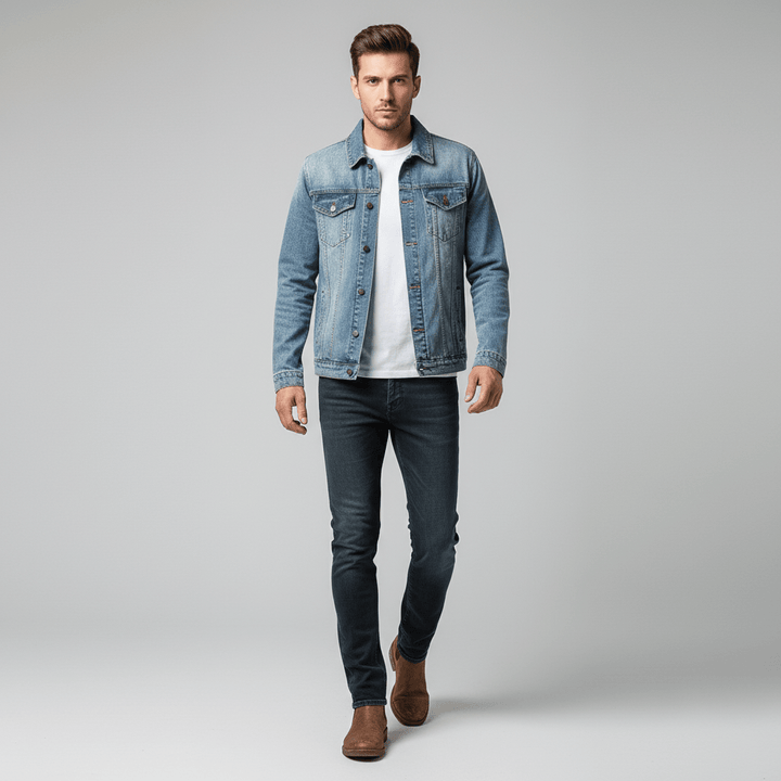 Halric Men's Light Wash Denim Jacket