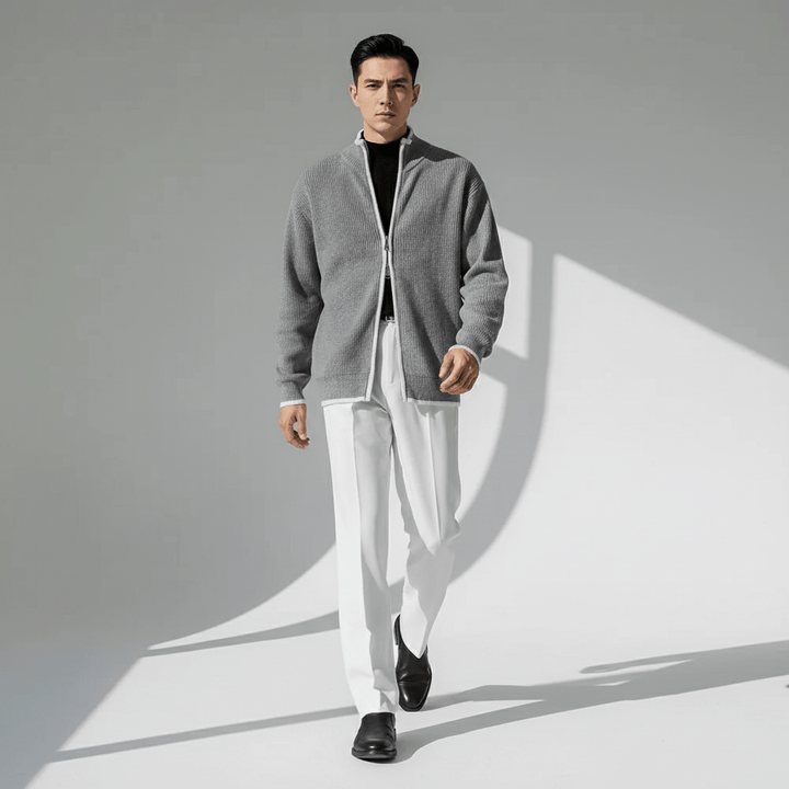 Halric Men's Ribbed Knit Cardigan Sweater | Winter