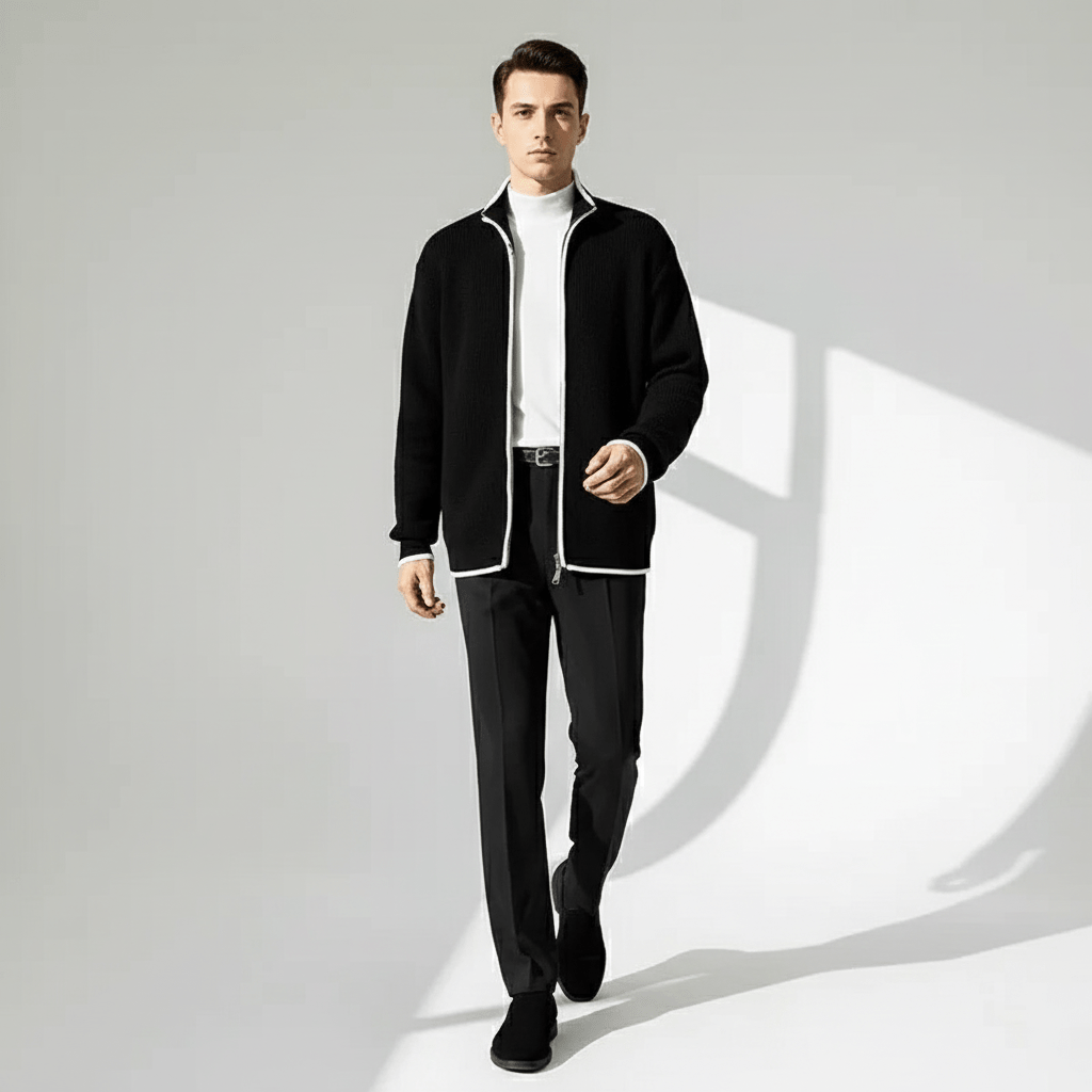 Halric Men's Ribbed Knit Cardigan Sweater | Winter