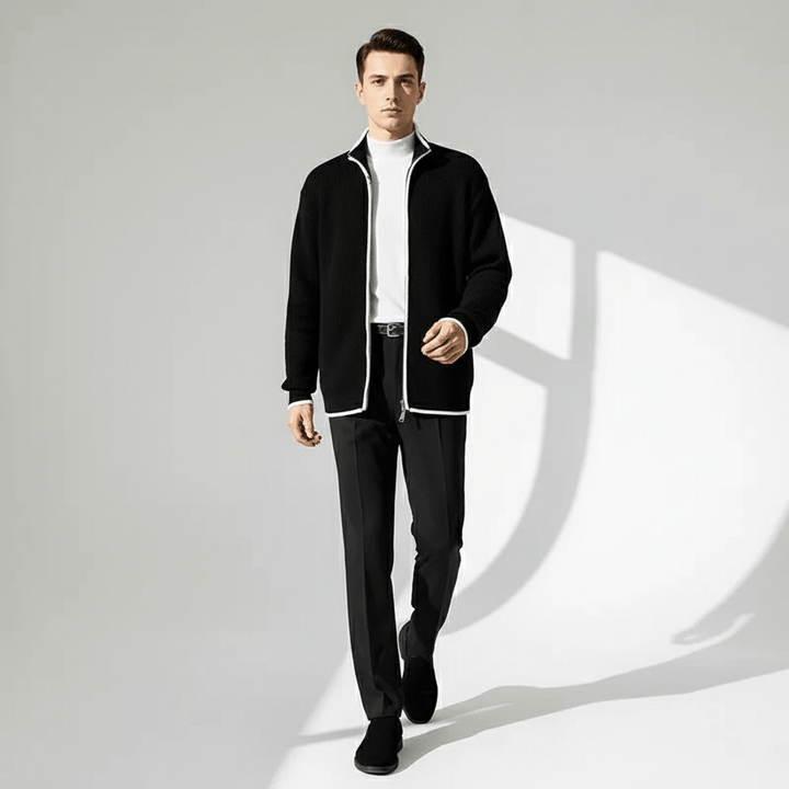 Halric Men's Ribbed Knit Cardigan Sweater | Winter