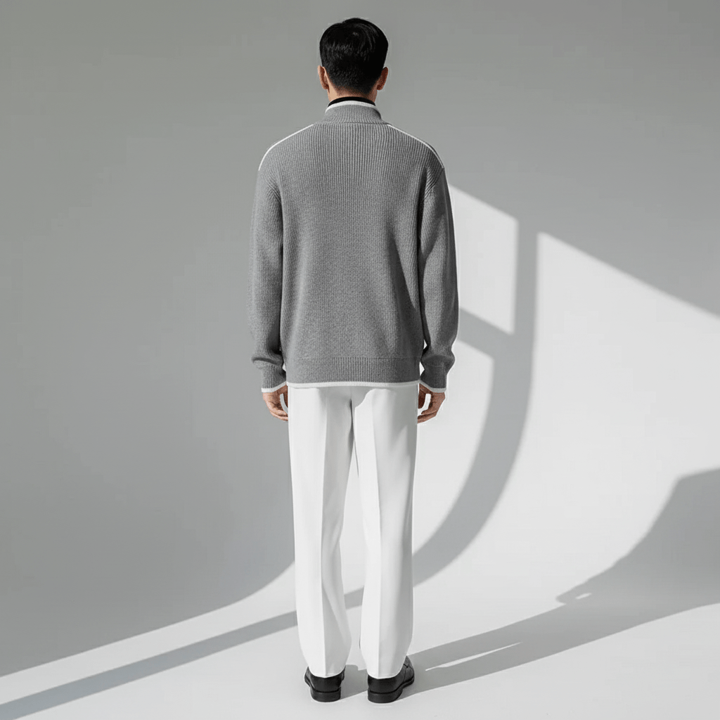 Halric Men's Ribbed Knit Cardigan Sweater | Winter