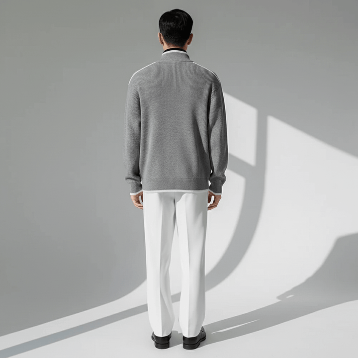 Halric Men's Ribbed Knit Cardigan Sweater | Winter