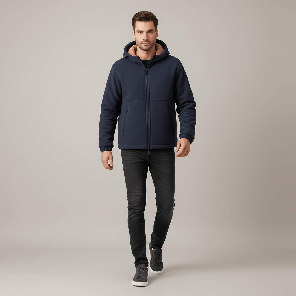 Halric Men’s Zip Up Fleece Hoodie | Winter