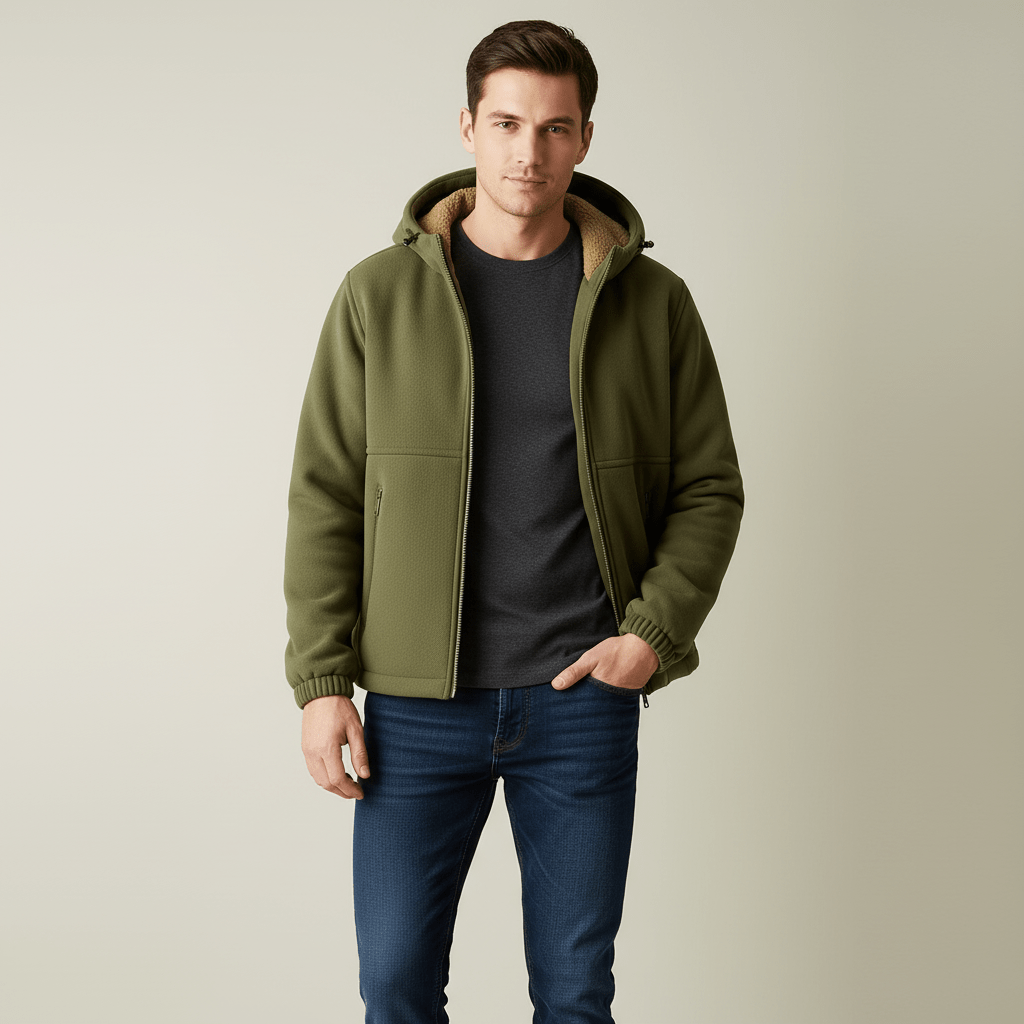 Halric Men’s Zip Up Fleece Hoodie | Winter