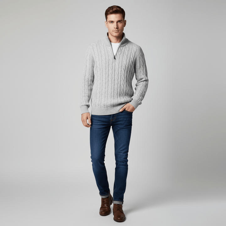Harland Men's Quarter-Zip Cable Knit Sweater | Winter