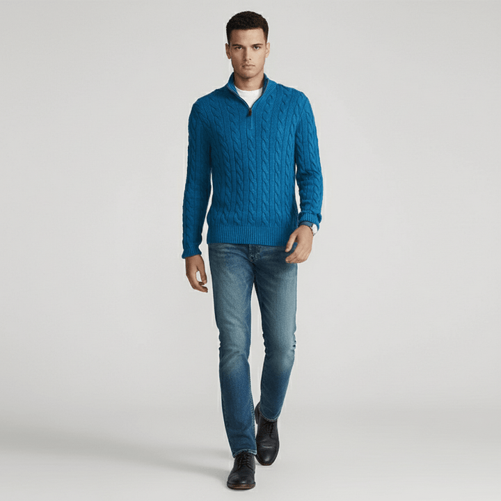 Harland Men's Quarter-Zip Cable Knit Sweater | Winter