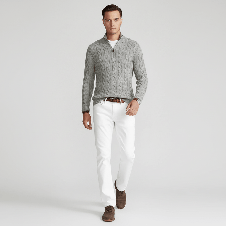 Harland Men's Quarter-Zip Cable Knit Sweater | Winter