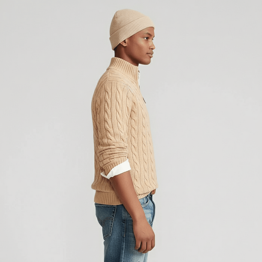 Harland Men's Quarter-Zip Cable Knit Sweater | Winter