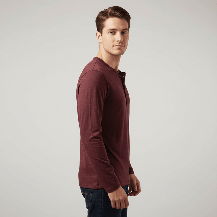 Hollvar Mens Long Sleeve Henley Tshirt