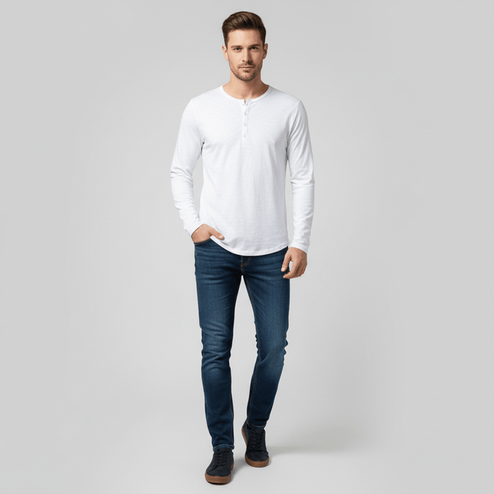 Hollvar Mens Long Sleeve Henley Tshirt