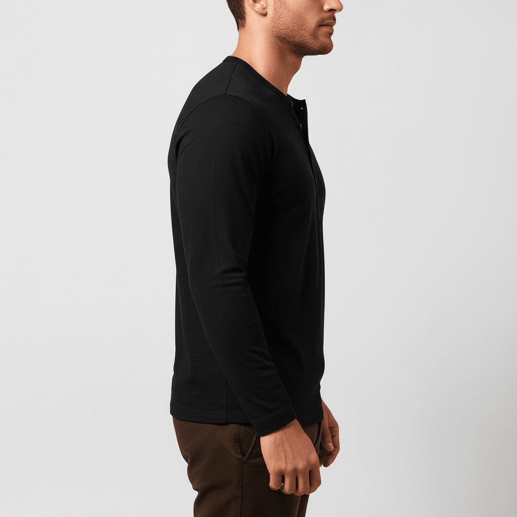 Kaelen Men’s Classic Henley Long Sleeve