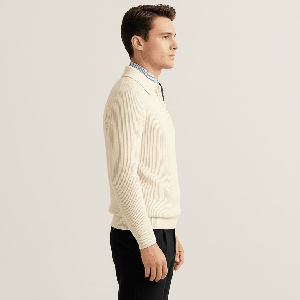 Kaelen Men’s Ribbed Quarter Zip Sweater | Winter