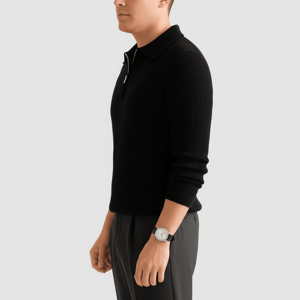 Kaelen Men’s Ribbed Quarter Zip Sweater | Winter