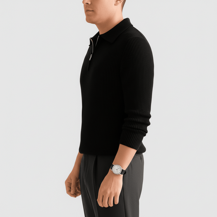Kaelen Men’s Ribbed Quarter Zip Sweater | Winter