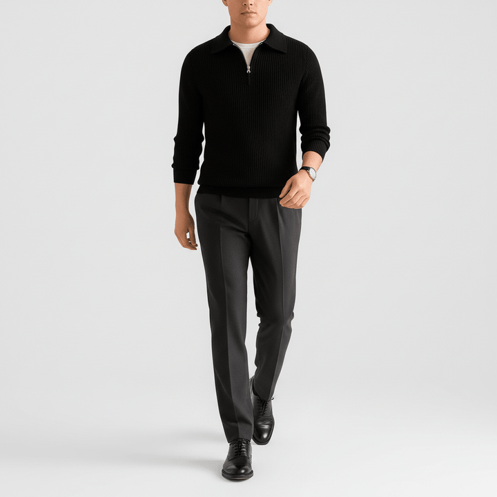 Kaelen Men’s Ribbed Quarter Zip Sweater | Winter