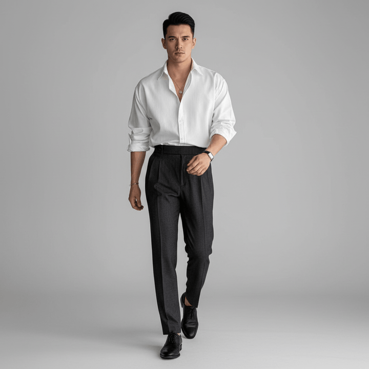 Lorven Men’s Striped Button Up Shirt | Oversized