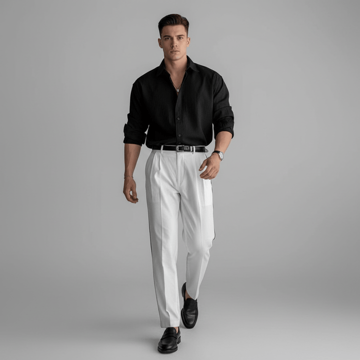 Lorven Men’s Striped Button Up Shirt | Oversized