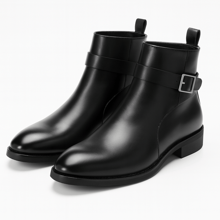 Mavari Genuine Leather Zip Up Chelsea Boots