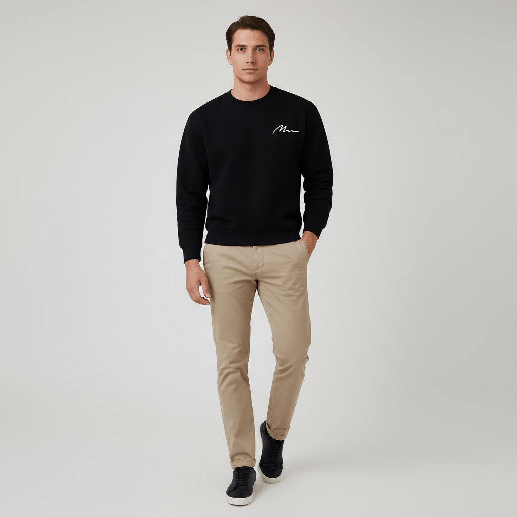 Mavenline Men's Fleece Lined Sweatshirt | Crewneck