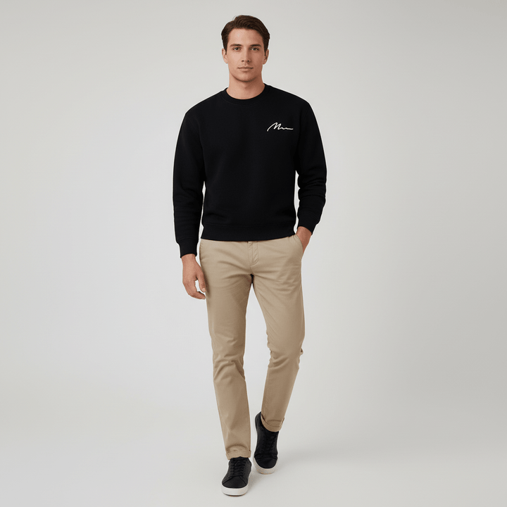 Mavenline Men's Fleece Lined Sweatshirt | Crewneck