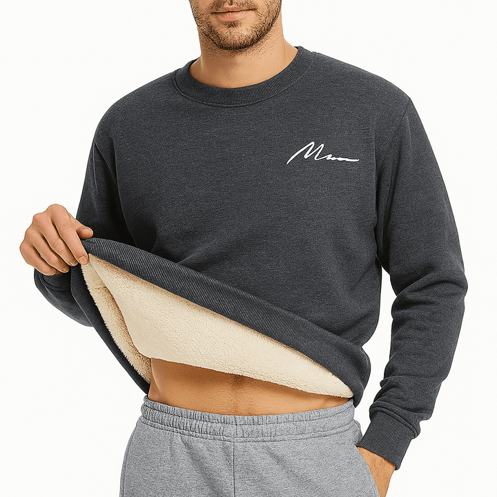 Mavenline Men's Fleece Lined Sweatshirt | Crewneck