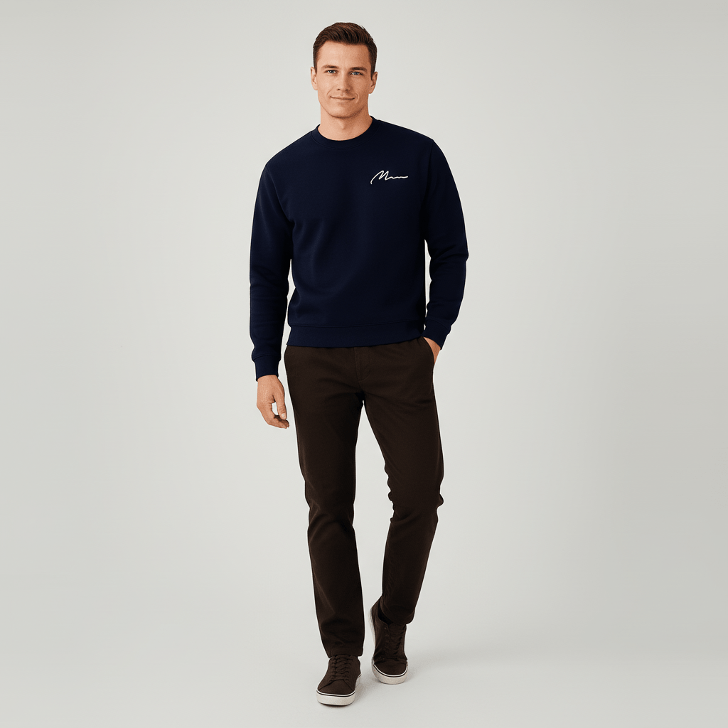 Mavenline Men's Fleece Lined Sweatshirt | Crewneck