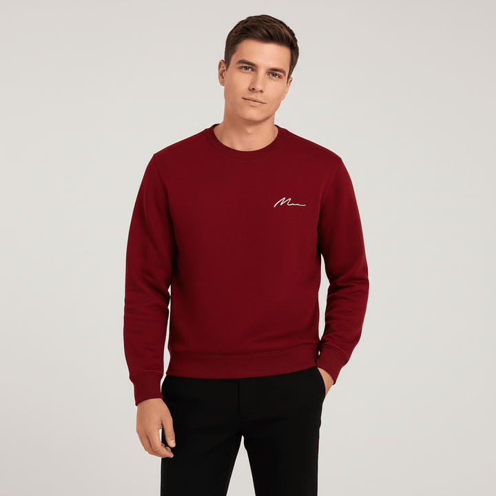 Mavenline Men's Fleece Lined Sweatshirt | Crewneck