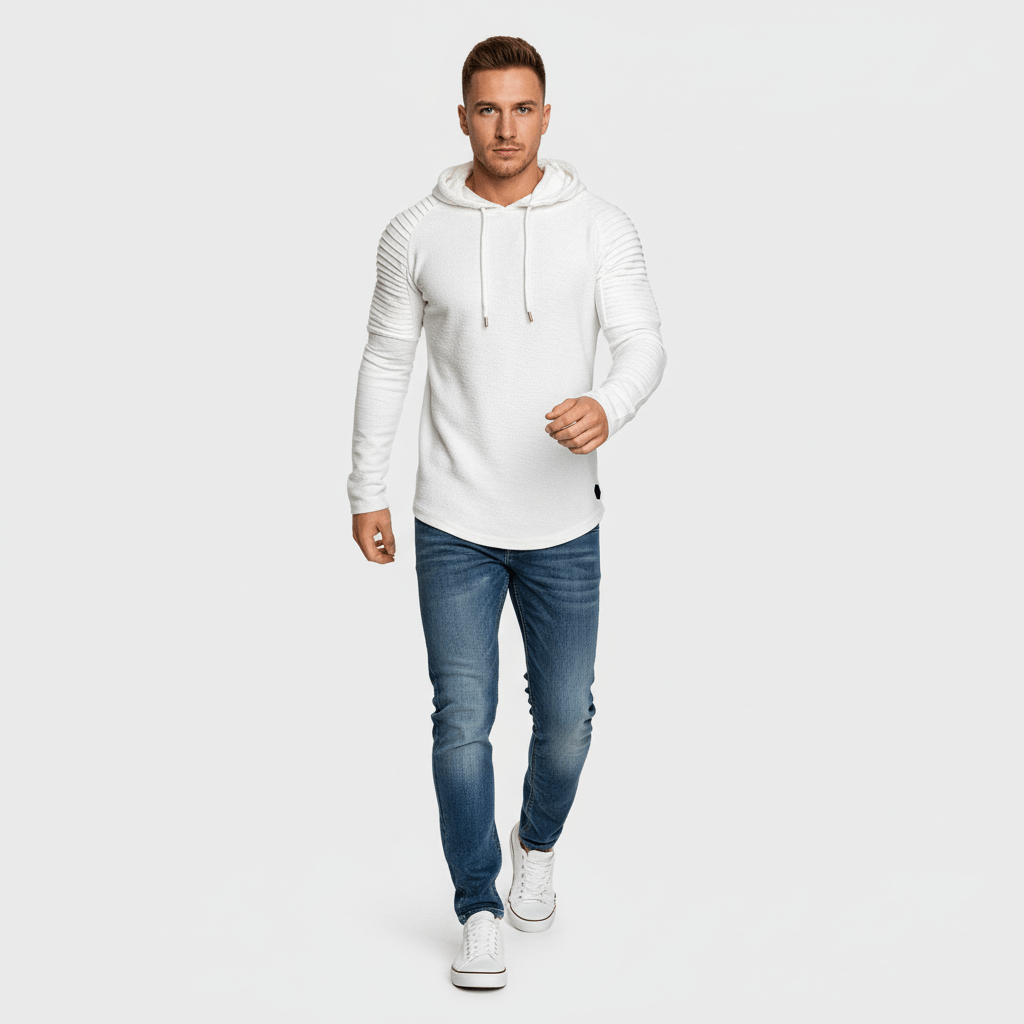 Narik Men's Ribbed Sleeve Hoodie | Winter