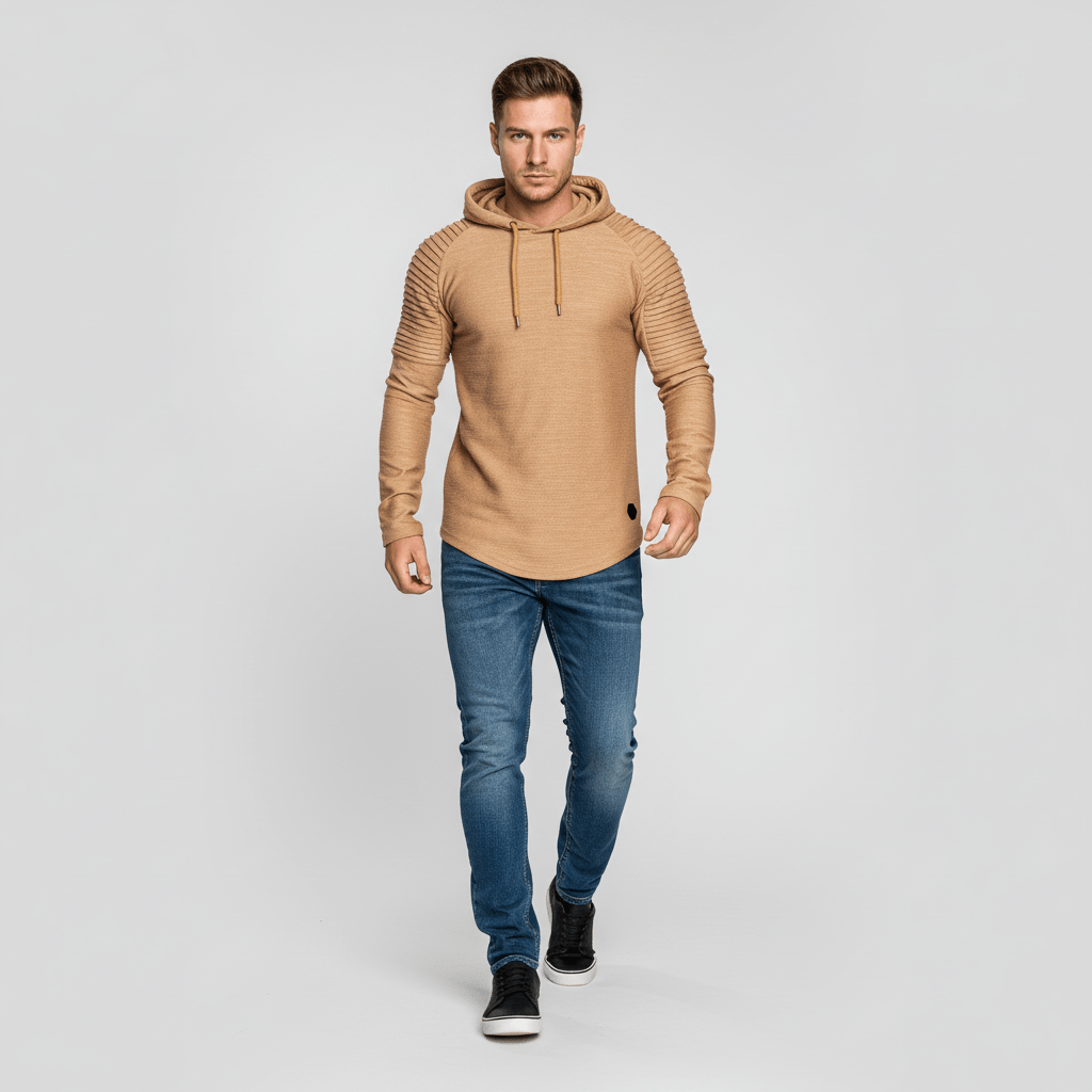 Narik Men's Ribbed Sleeve Hoodie | Winter