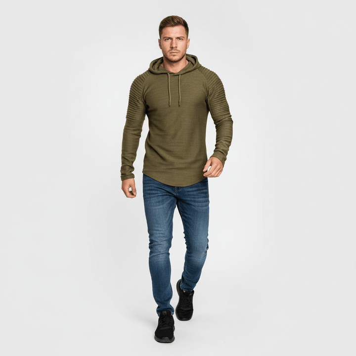 Narik Men's Ribbed Sleeve Hoodie | Winter