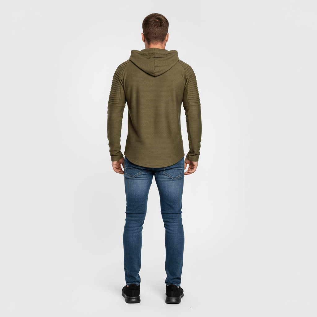 Narik Men's Ribbed Sleeve Hoodie | Winter