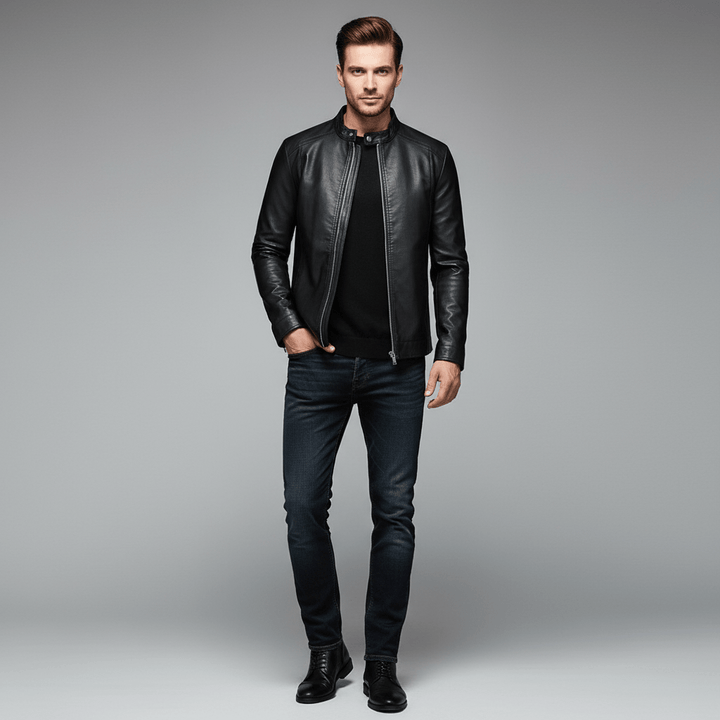 Obsidian Luxe Leather Motorcycle Jacket