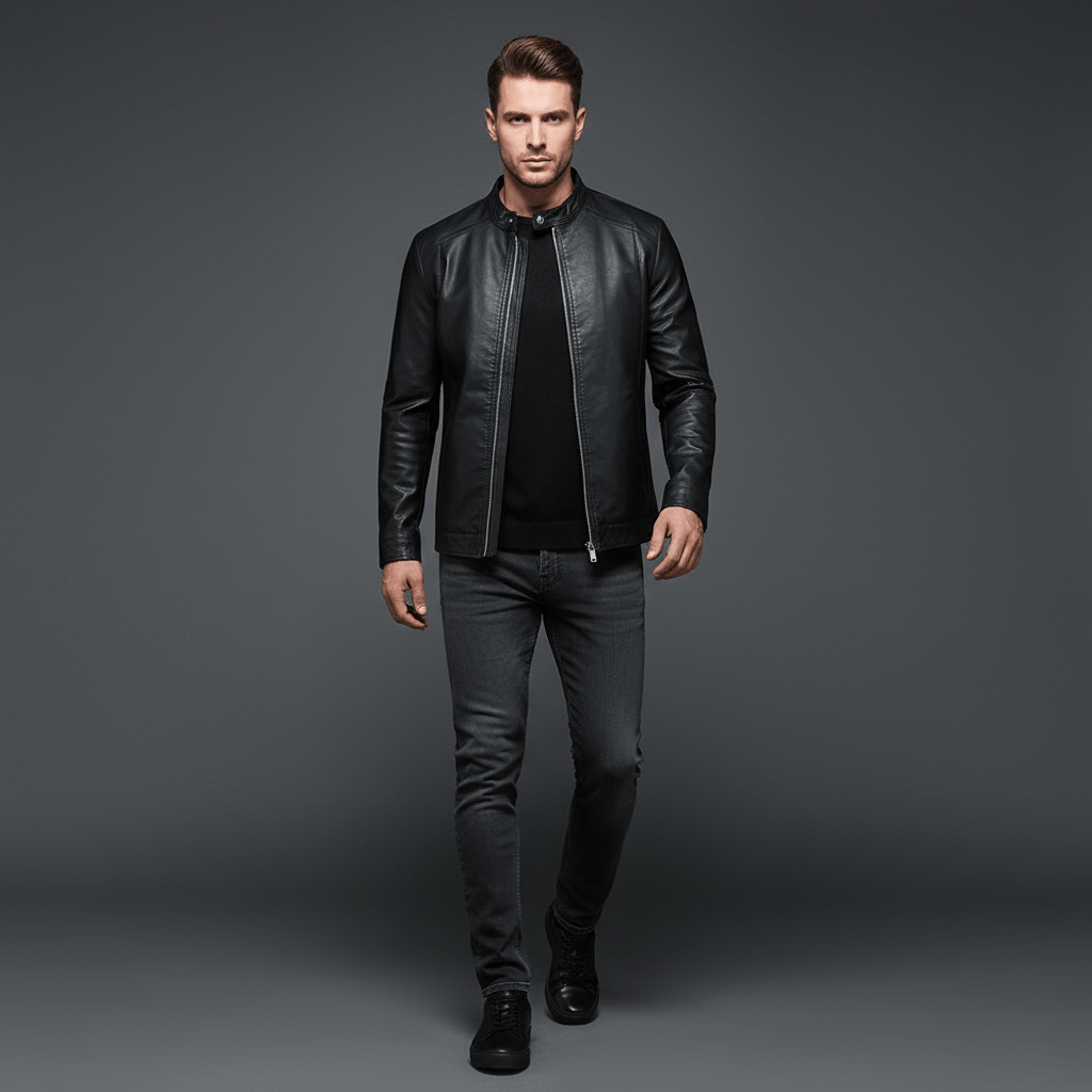 Obsidian Luxe Leather Motorcycle Jacket