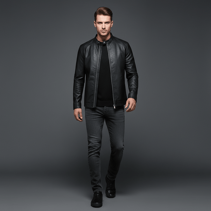 Obsidian Luxe Leather Motorcycle Jacket