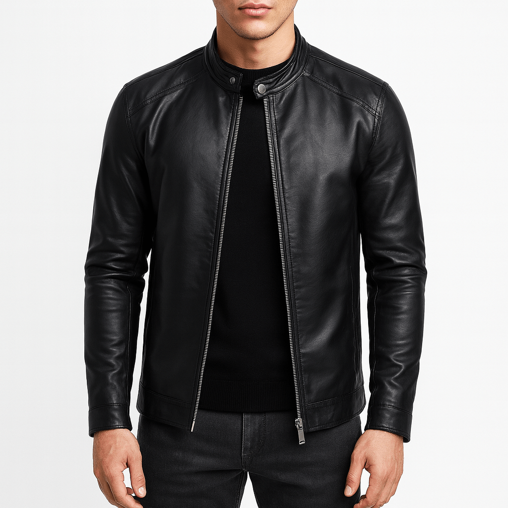 Obsidian Luxe Leather Motorcycle Jacket