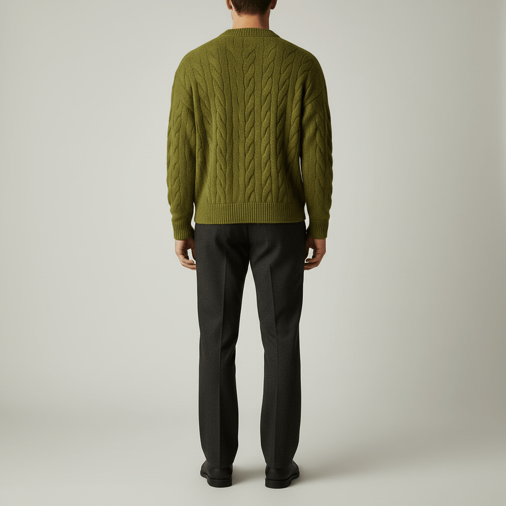 Ravan Men’s Cable Knit Sweater Cardigan | Winter