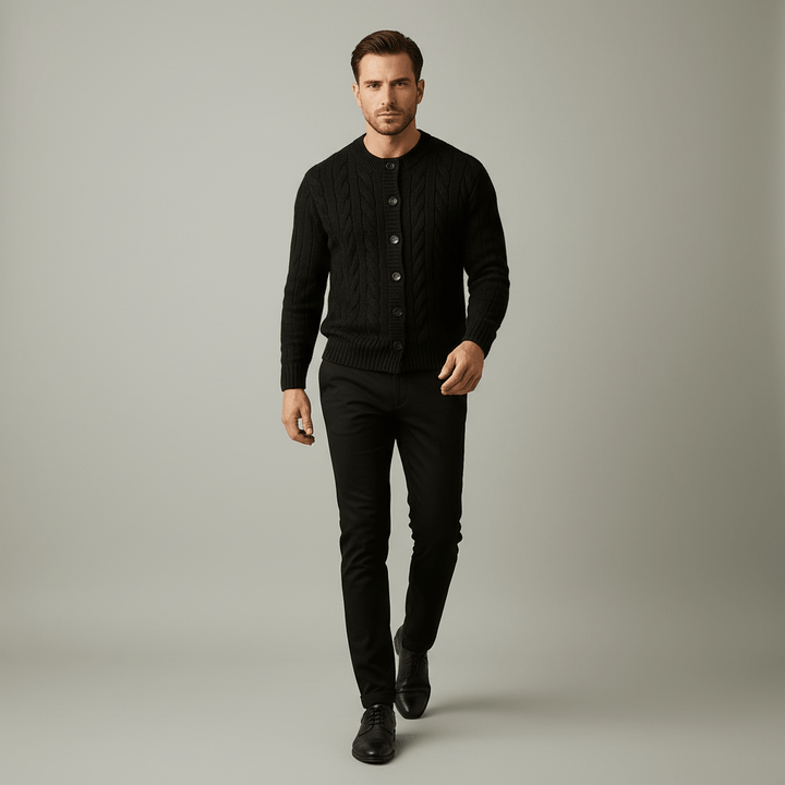 Ravan Men’s Cable Knit Sweater Cardigan | Winter