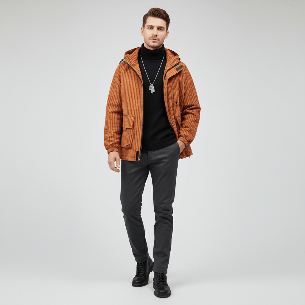 Rovik Men’s Textured Winter Jacket