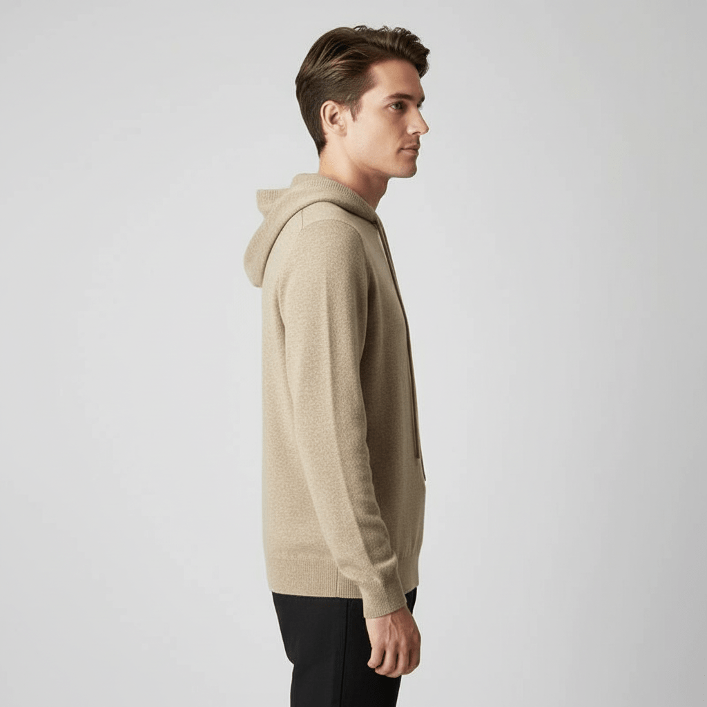 Slate Cloud 100% Merino Wool Knit Hoodie
