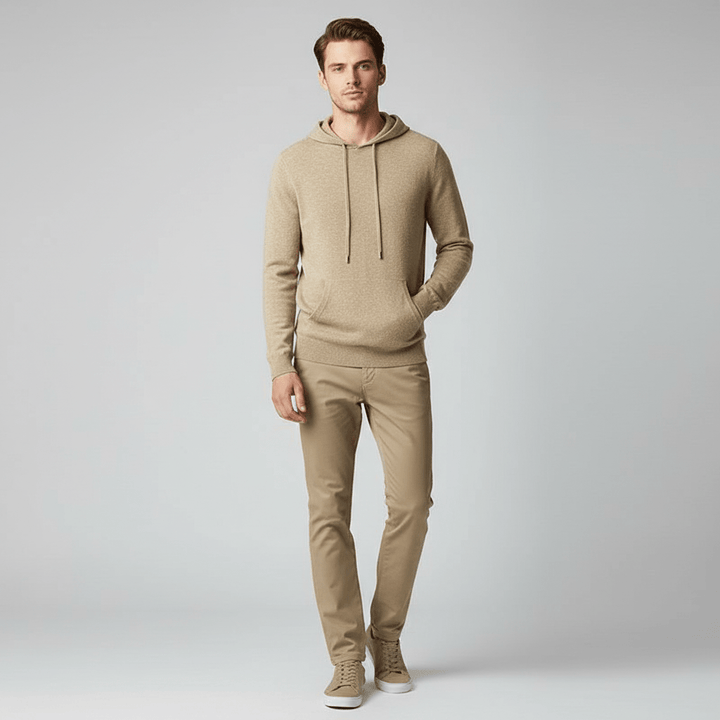 Slate Cloud 100% Merino Wool Knit Hoodie