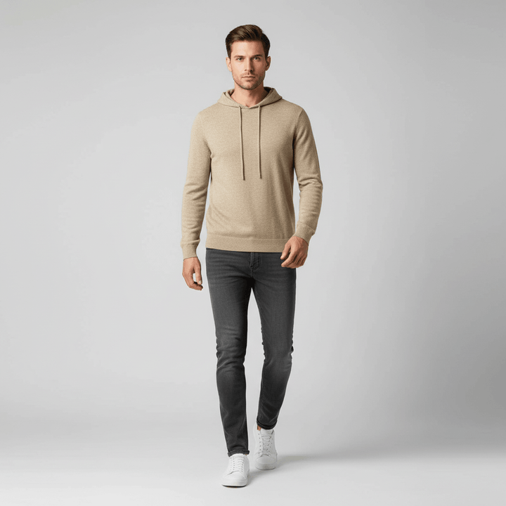 Slate Cloud 100% Merino Wool Knit Hoodie