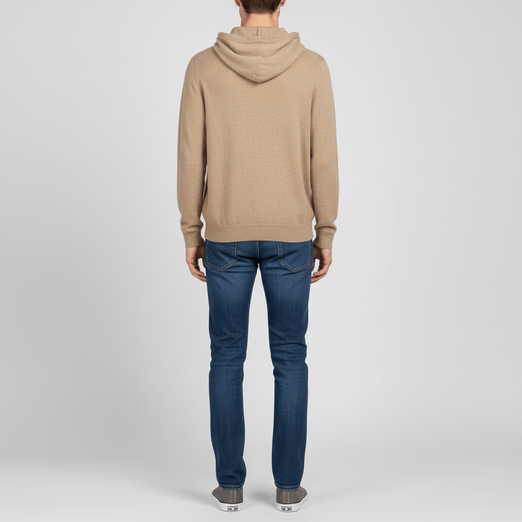 Slate Cloud 100% Merino Wool Knit Hoodie
