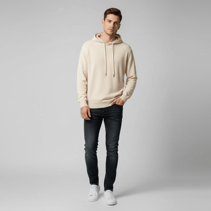 Slate Cloud 100% Merino Wool Knit Hoodie