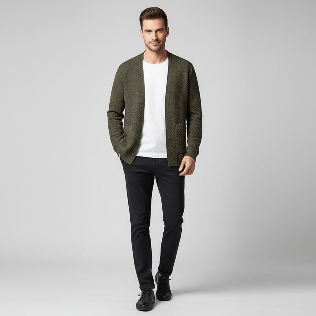 Sorvane Men’s Patterned Knit Cardigan Sweater | Winter