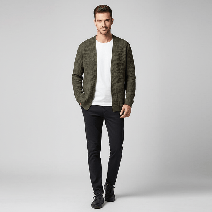 Sorvane Men’s Patterned Knit Cardigan Sweater | Winter