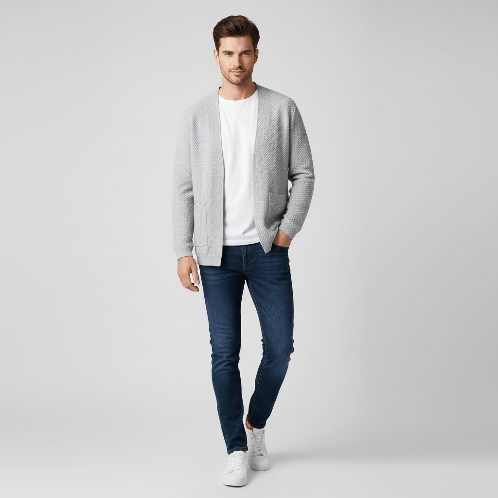 Sorvane Men’s Patterned Knit Cardigan Sweater | Winter