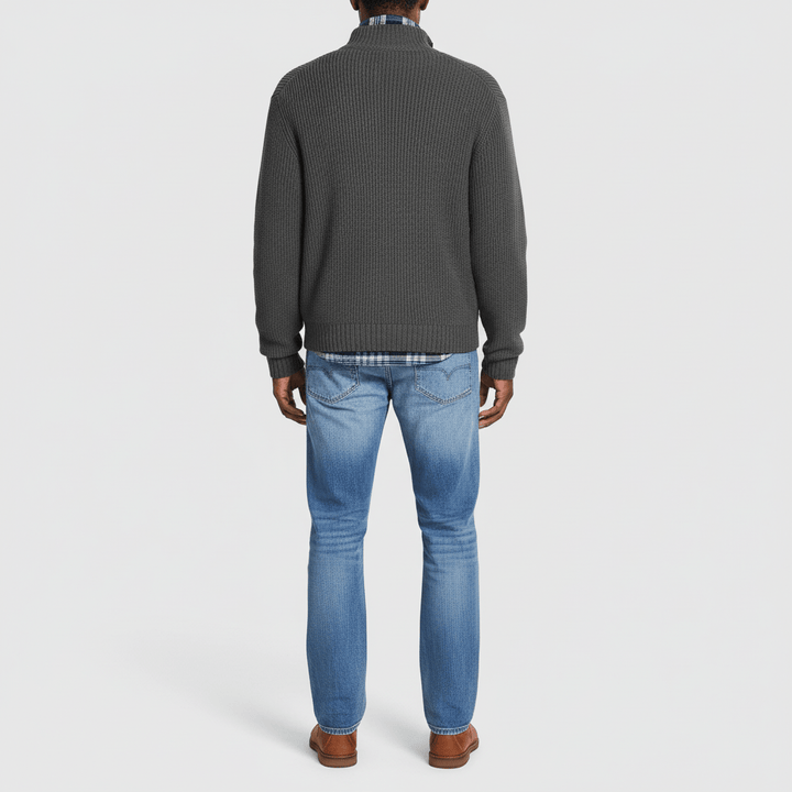 Sorvane Men's Ribbed Quarter Zip Sweater
