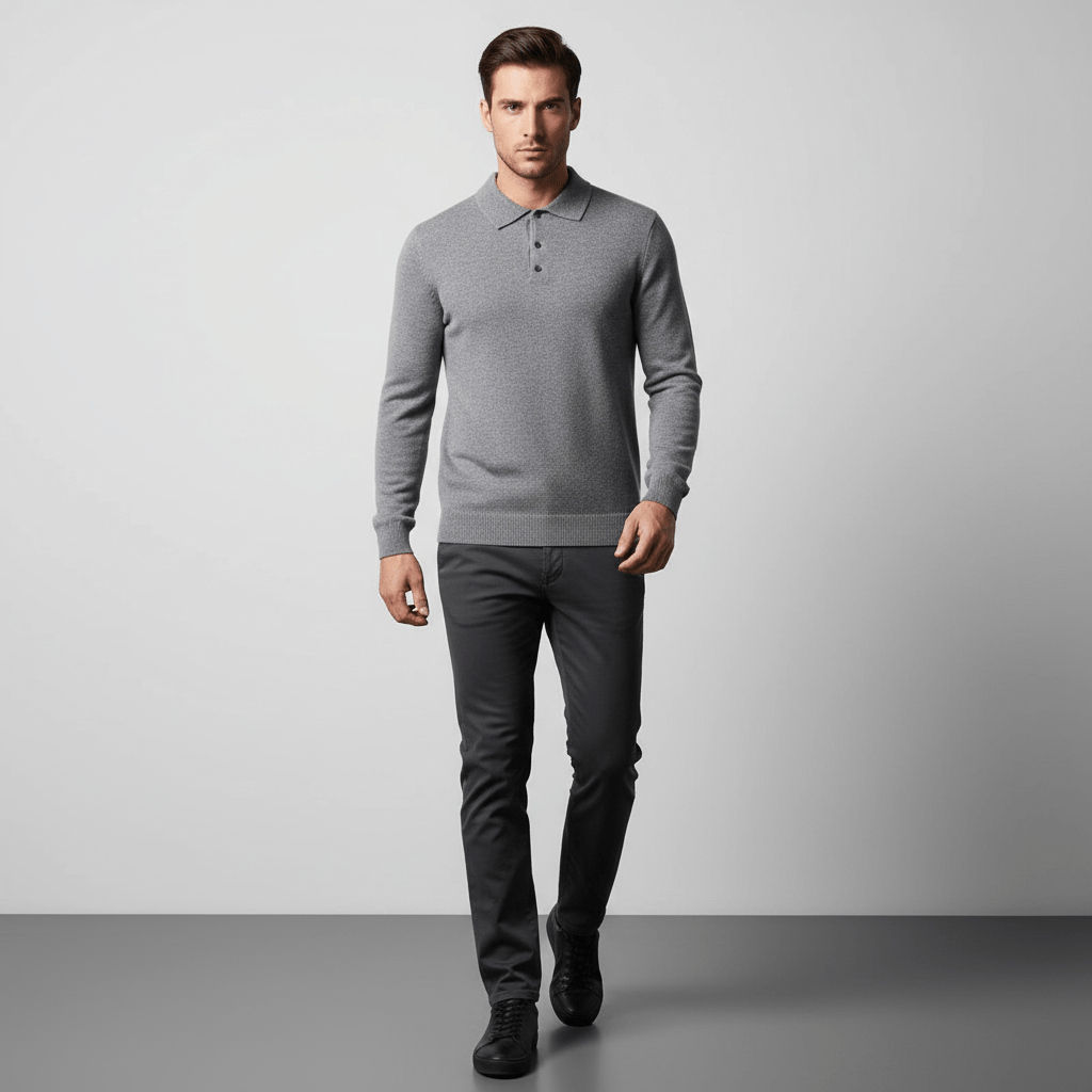 Sterling Men's Long Sleeve Polo Sweater