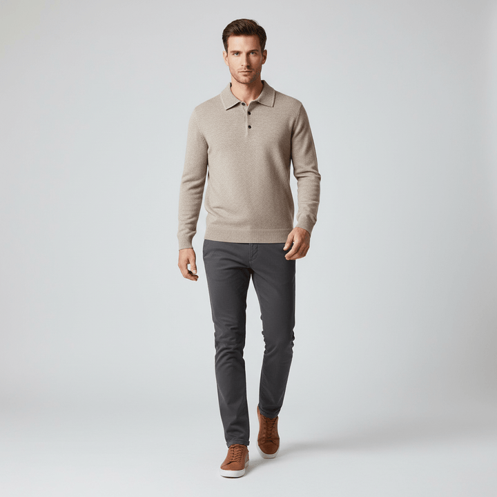 Sterling Men's Long Sleeve Polo Sweater