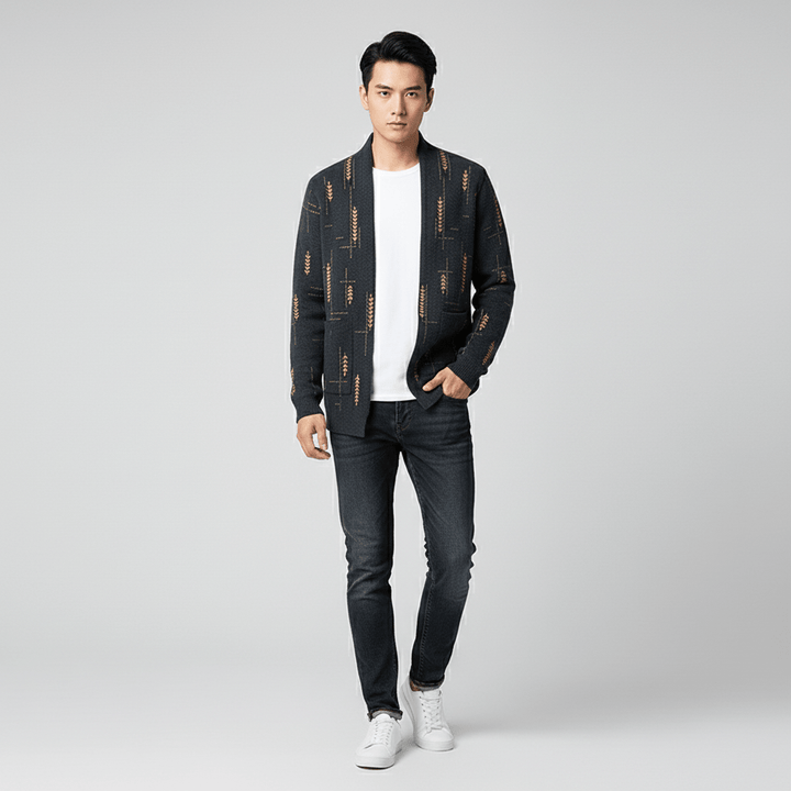 Verrois Patterned Knit Cardigan Sweater